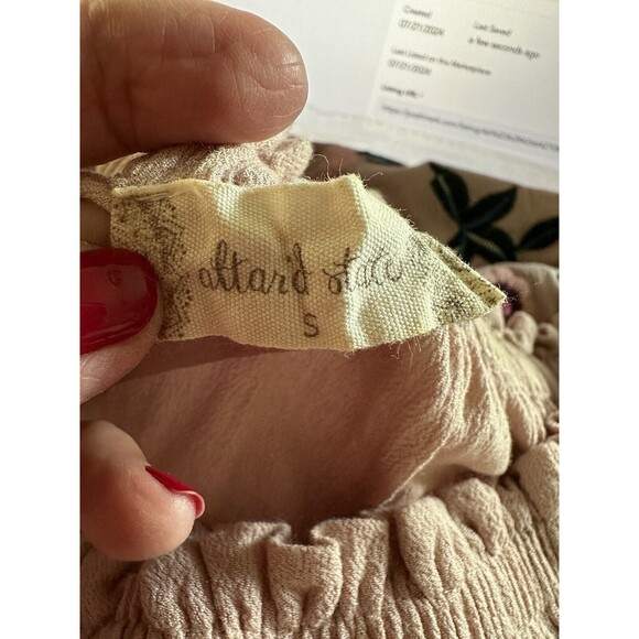 Altar'd State Women's Dusty Rose Gauze Dress Embroidered Off Shoulder Small - Picture 11 of 13